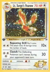 Lt. Surge's Fearow - 7/132 - Holo Rare - 1st Edition